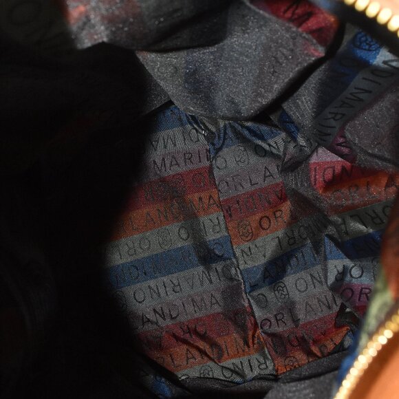 Marino Orlandi Cognac Chocolate Leather Embossed Convertible Sling Backpack - Picture 9 of 10